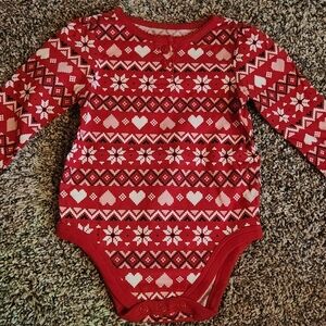 Garanimals Valentines Day Red With Hearts Bodysuit